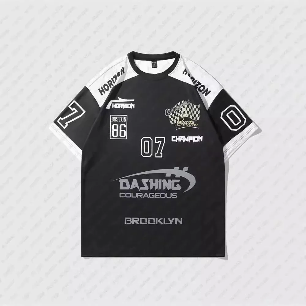 2025 Summer New Men's T-Shirt Casual Sporty Breathable Mesh Digital Sportswear Street Men's Wear