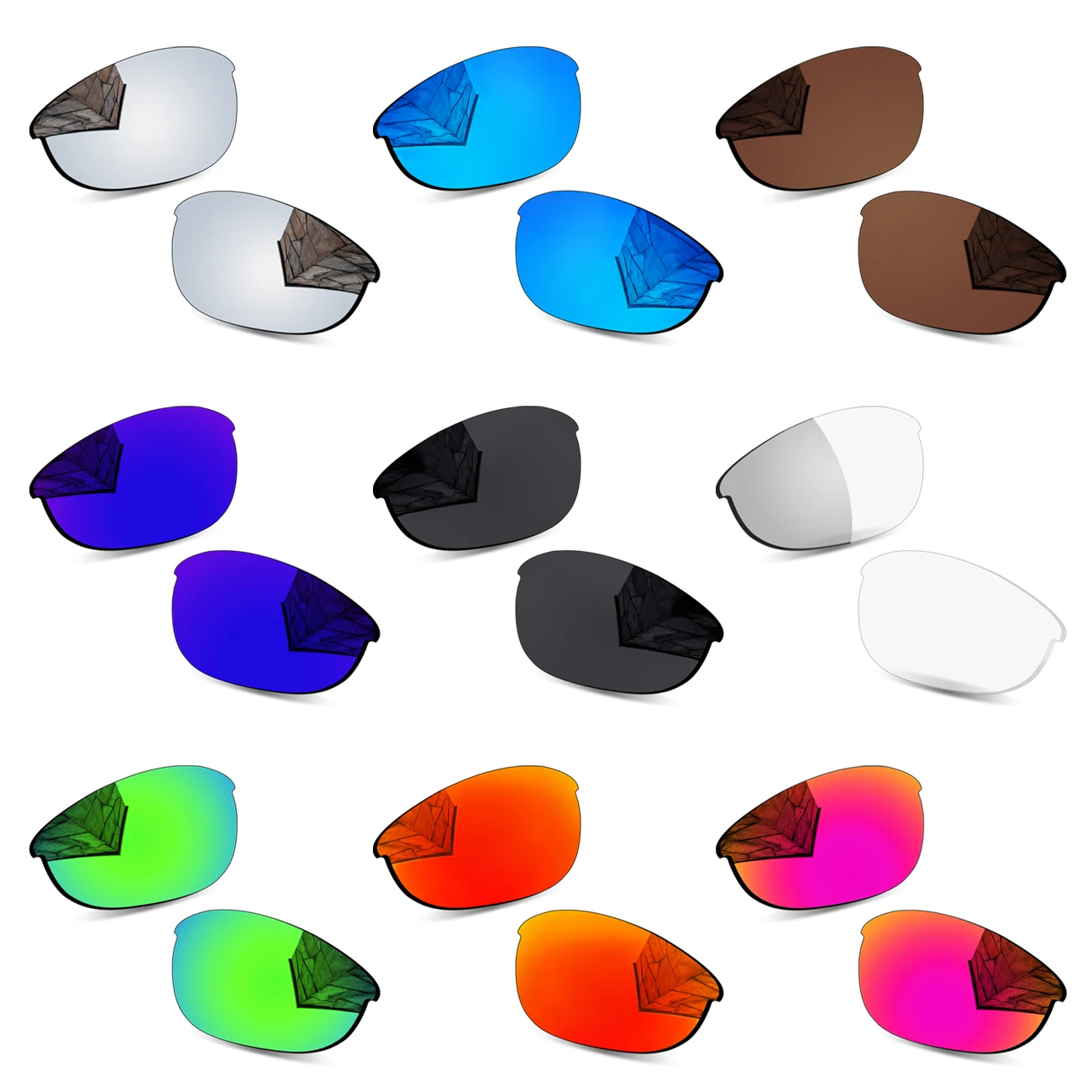14+ Colors Replacement Lenses for Oakley Half Jacket 63mm Sunglasses  – 100% UVA UVB & Impact-Resistant Material