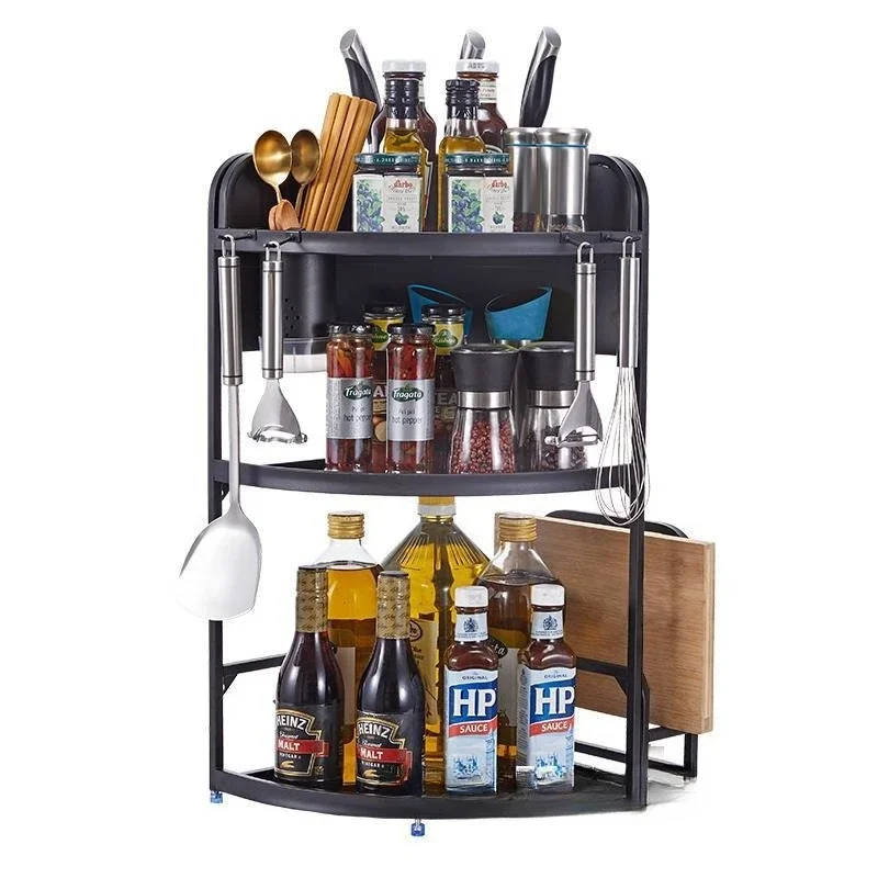 

Countertop seasoning seasoning corner seasoning storage tripod stainless steel kitchen rack multi-function