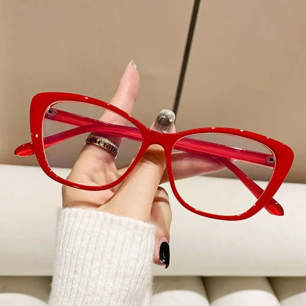 

Fashion Red Cat Eye Glasses Gradient Color Retro Anti Blue Light Glasses Optical Eyeglasses Ladies Eyewear Computer Eye Glasses