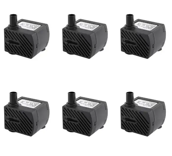 Compact Silent Submersible Pump for Aquarium For Fish Tank Fountain Filter Adjustable Flow Black Plastic 3.75 x 3.9 x 3 cm