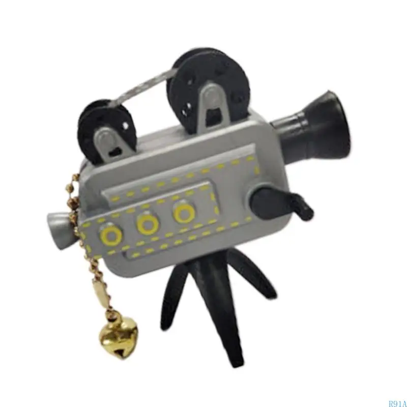 

R91A Mini Retro Movie Projectors Keychains with Hand Cranked Projection Keyring