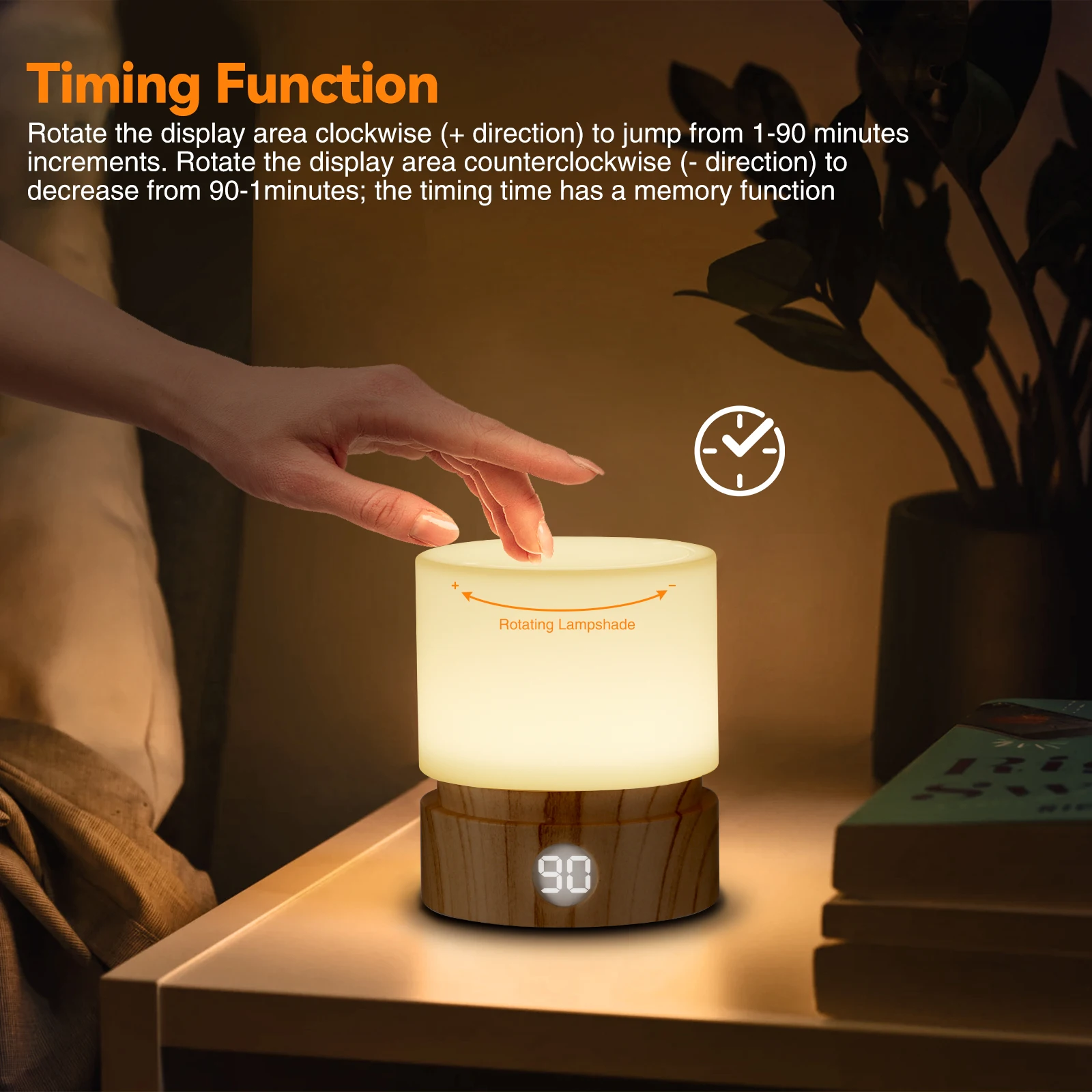 Timer Night Light Dimmable USB Rechargeable Led Bedside Breathing Nightlight Atmosphere Baby Desktop Lamp Christmas Decoration