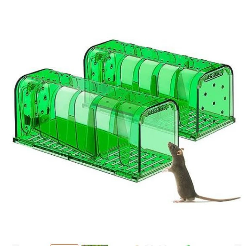 Smart Self-locking Mousetrap Safe Firm Transparent Household Mouse Catcher Control Cage Reusable Mice Rodent Catcher Rat Traps