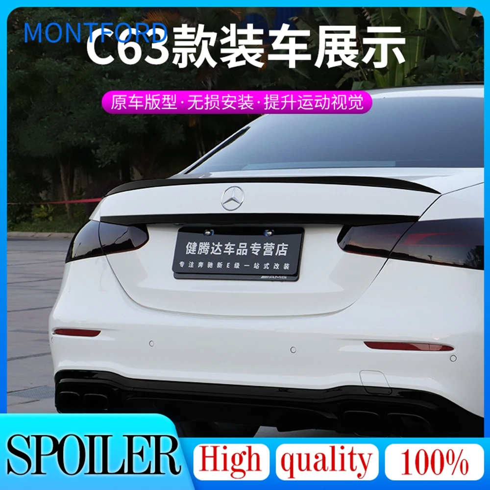 Rear Trunk Spoiler Boot Wing Lip For Mercedes-Benz NEW E Class W213 E250 E300 E43 E63 AMG Sedan 4 Door 2021 ABS