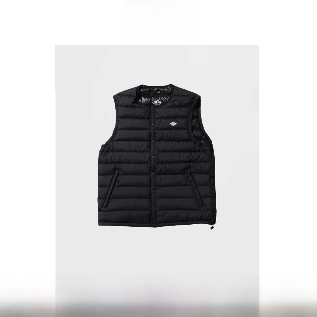 

Simple Japanese Sle Logo Inner Vest down Jaet Thermal Insulation Youth Faion Polyester Fiber round Ne Travel Outerwear