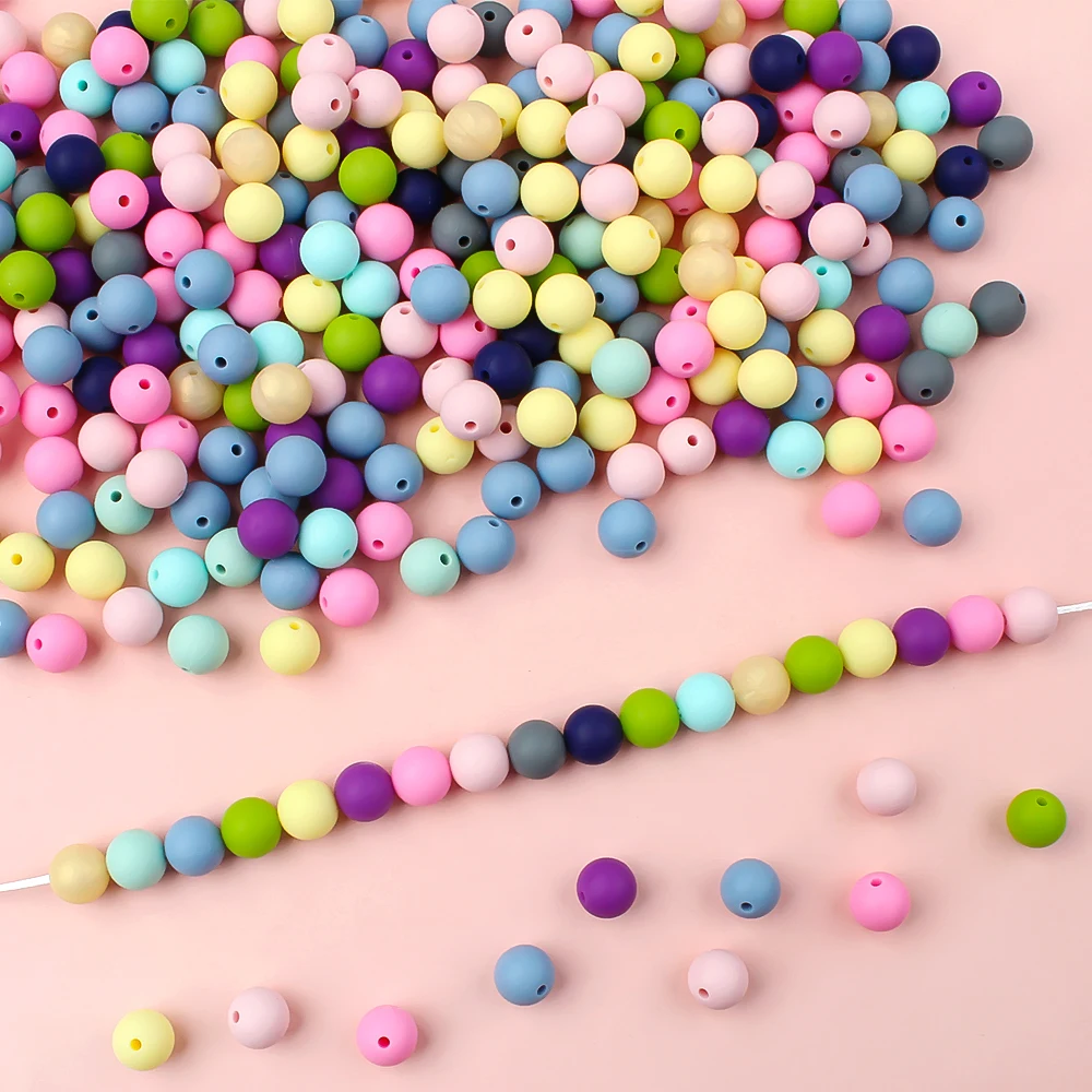 30Pcs 9mm 12mm 15mm Round Silicone Beads for Jewelry Making DIY Bracelets Necklace Beaded Pen Colorful Accessories Beads