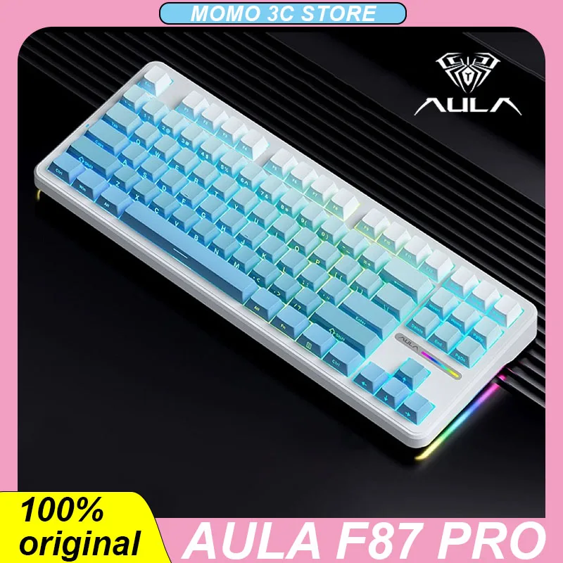 

Aula F87 Pro Mechanical Keyboard 2.4g Wireless Bluetooth Three Mode 87 Key Hotswap Rgb Pbt Wired Customized 5.0 Gaming Keyboards