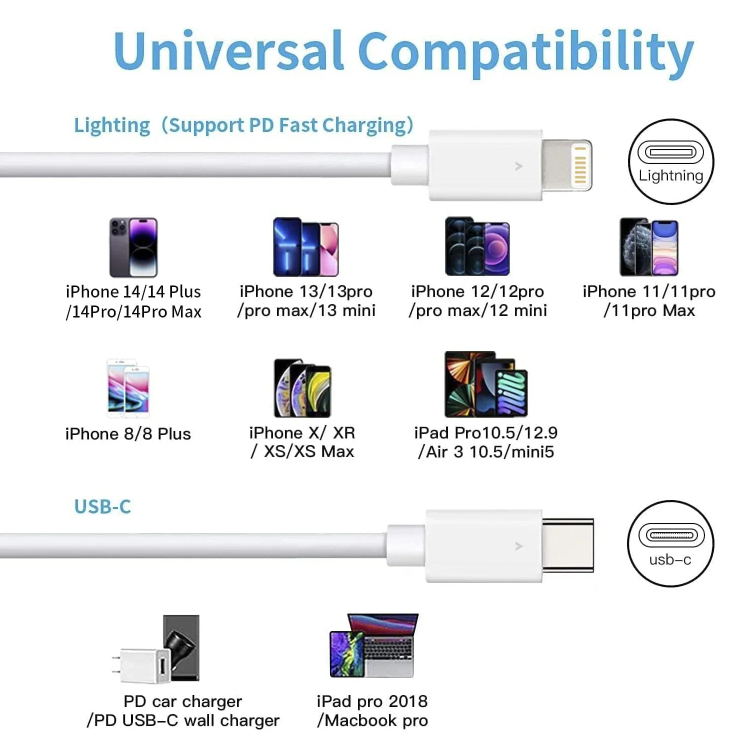 كابل شاحن سريع بإضاءة PD 20 وات USB C لهاتف iPhone 14 13 12 11 Pro Max X XR Plus خط مزامنة بيانات iPad لهاتف Apple MFI معتمد #5