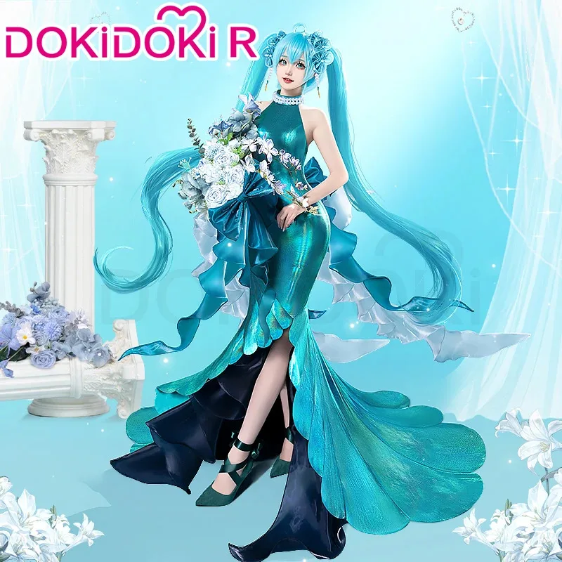 

MIKUU Cosplay Costume Game Cosplay DokiDoki-R Mikku Cosplay Women Long Dress Costume Mikuu Summer Elf Costume