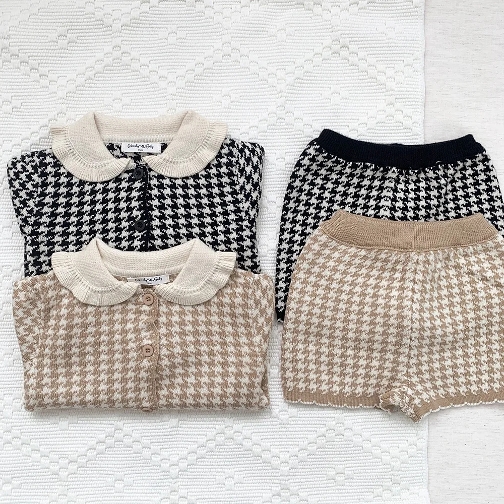 2024 Autumn Winter Girl Knitting Sweater Set 2pcs Infant Baby Sweater Suit Warm Baby Boy Clothing Newborn Baby Clothes 0-4 Years