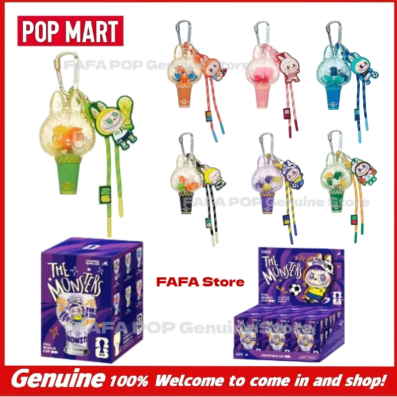 

Genuine Pop Mart Labubu The Monsters Fifa World Cup Series Mini Pendant Light Blind Box Collectible Pendant For Bag Phone