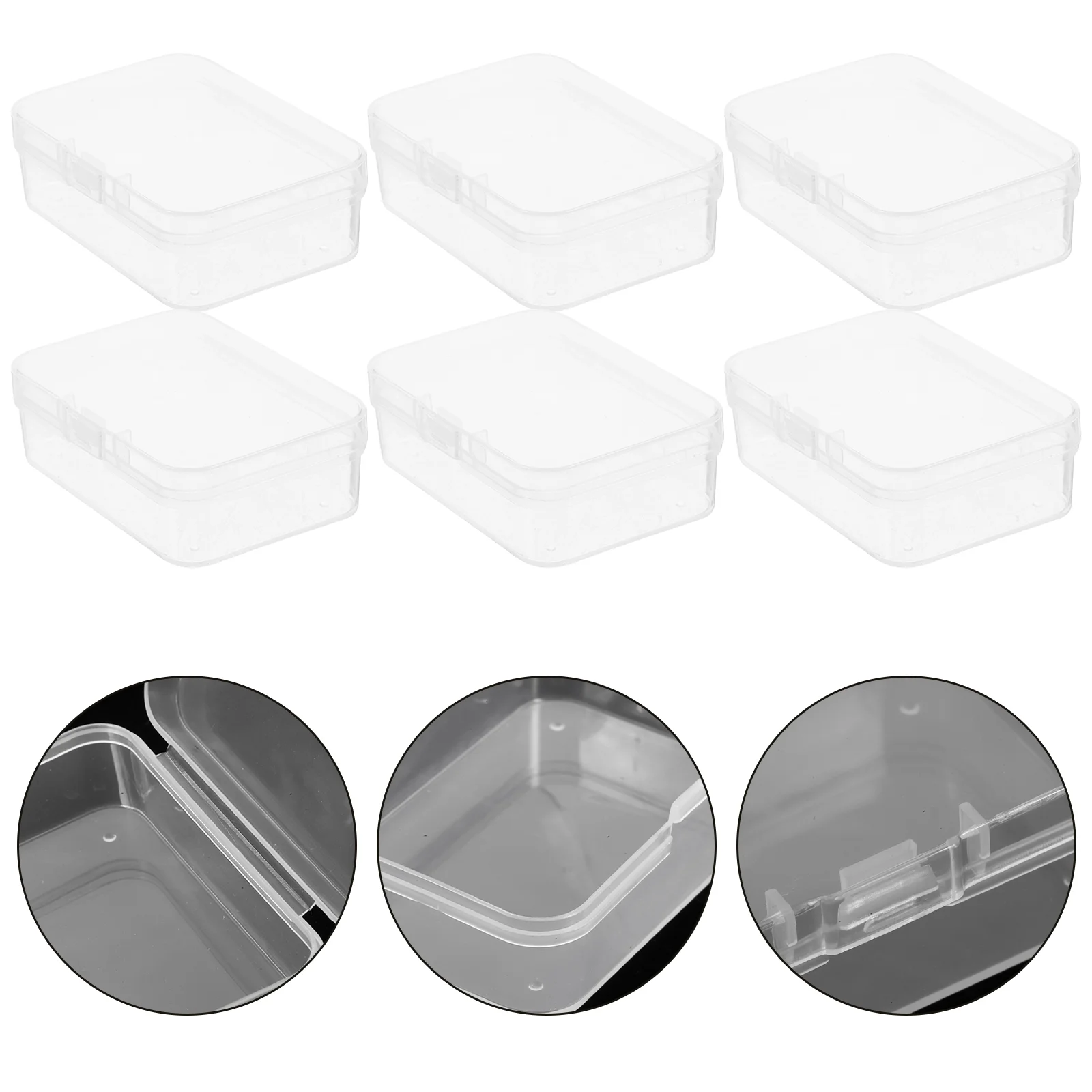10 Pcs Highly Transparent Box Beads Storage Containers Flip Conjoined Mini Boxes Pp Clear Plastic