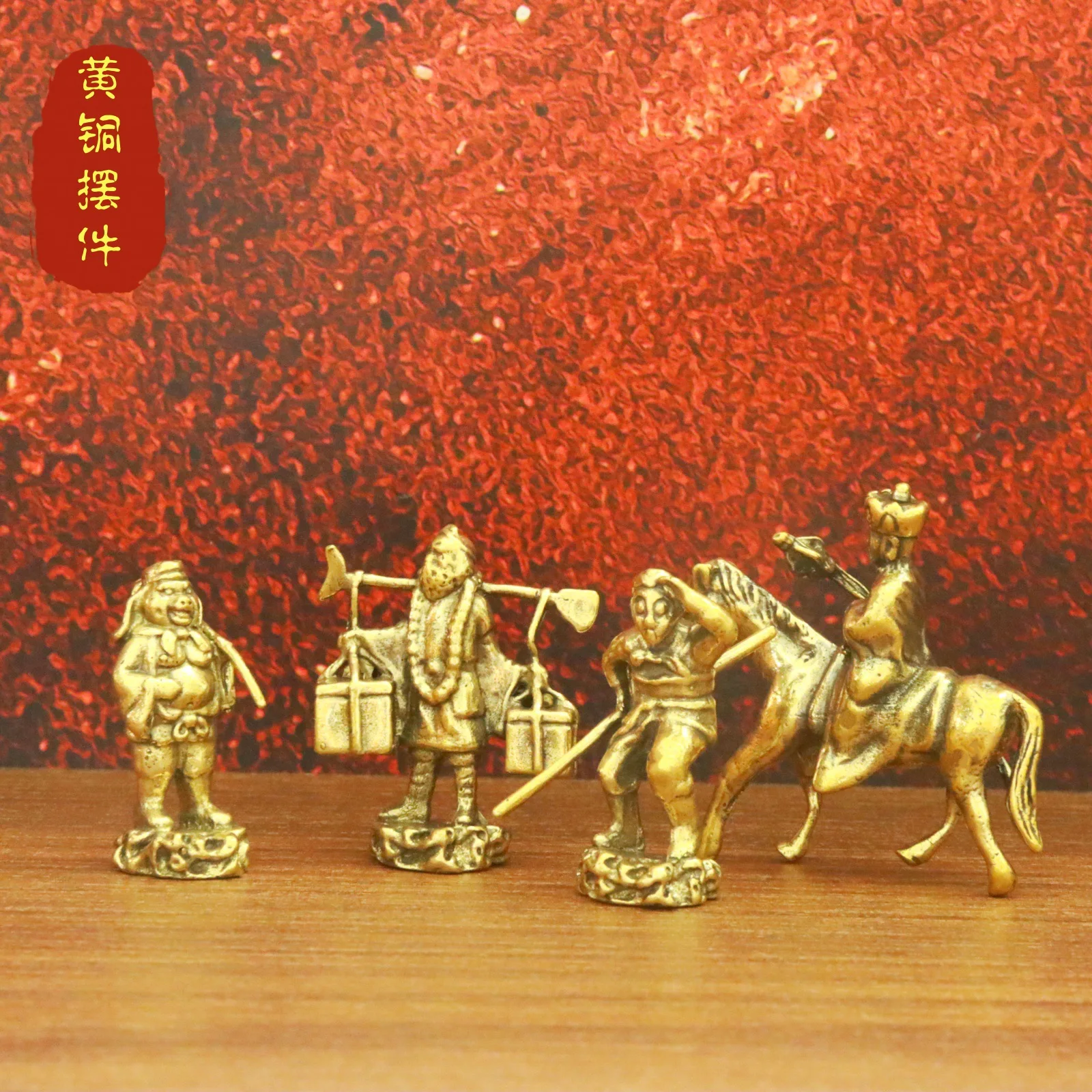 Brass Copper Journey to the West Desktop Ornament Tang Master Sun Wukong Figurine Souvenir Decoration Tea pet Craft m301