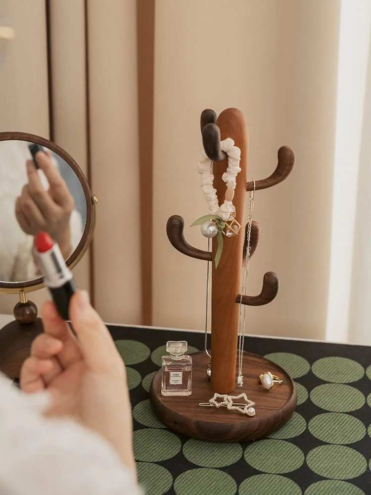 Creative Jewelry Display Stand Nelace Earring Storage Ra Desktop eup Mirror Hook Holder Ele Faion Home Organization