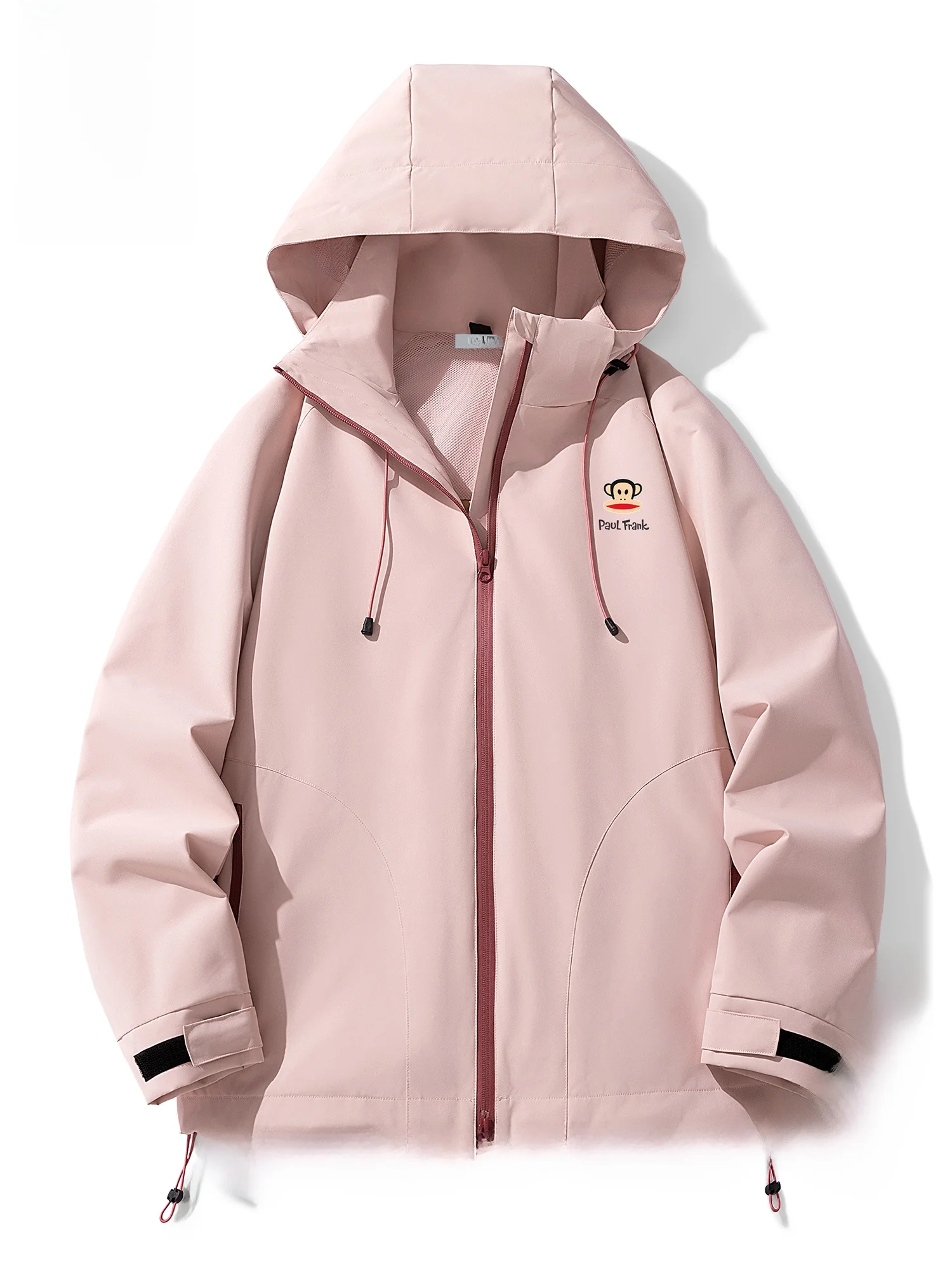 

PaulFrank Outdoor Casual Hiking Hooded Jaet Men's Spring Loose Trendy Coat Polyester Fiber Long Sve Zipper Closure