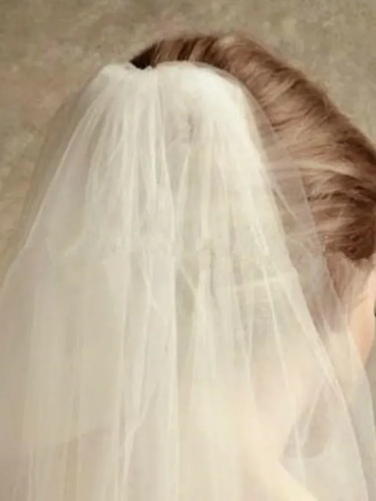 White Ivory Elegant Bridal Veils 2 layers with Comb Cut Edge Soft net Wedding Veil Wedding Accessories Veu de Noiva