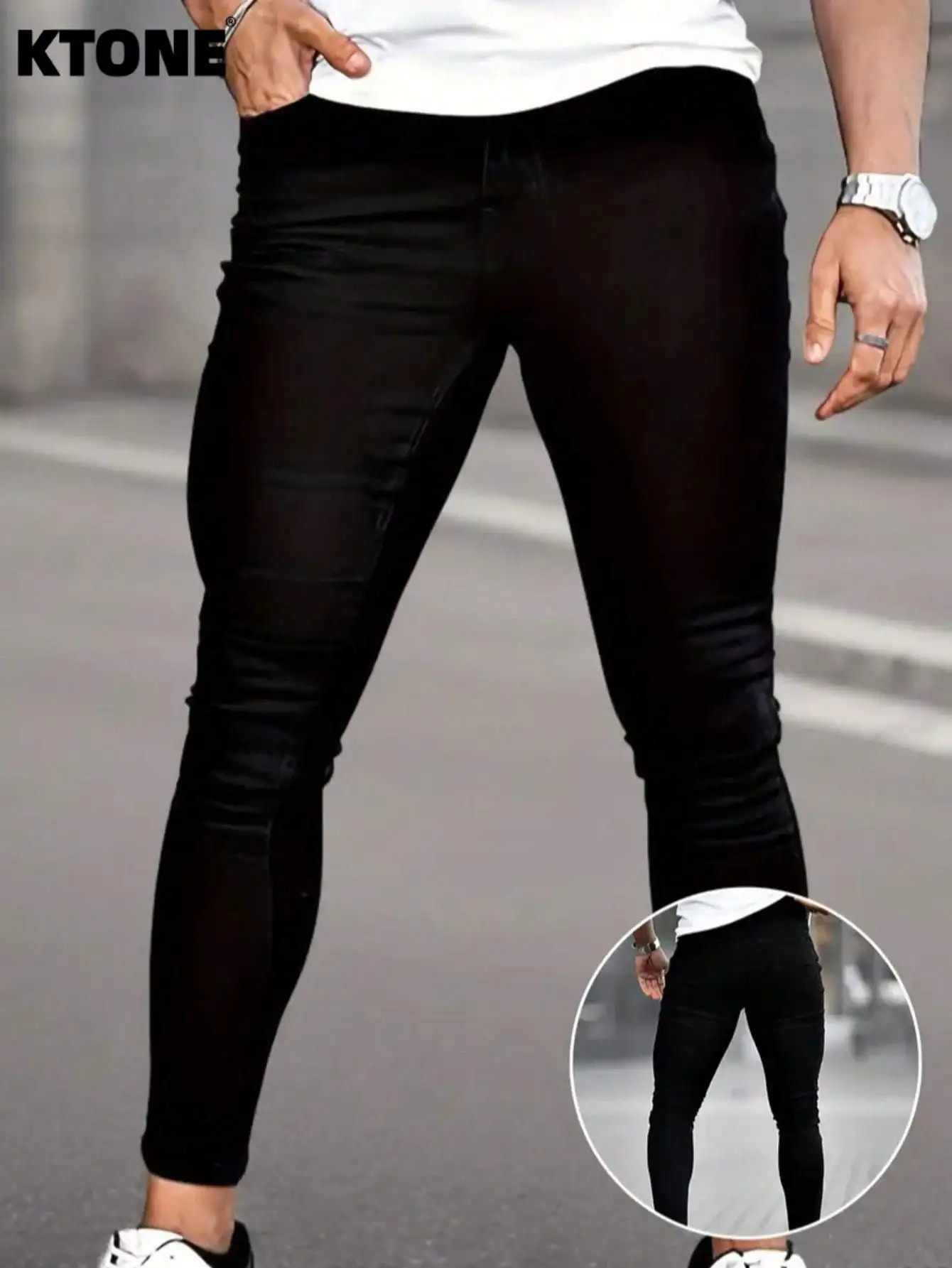 

Men's Casual Tight Jeans, Versatile Elastic And Comfortable Jeans Suitable For All Seasons, Versatile