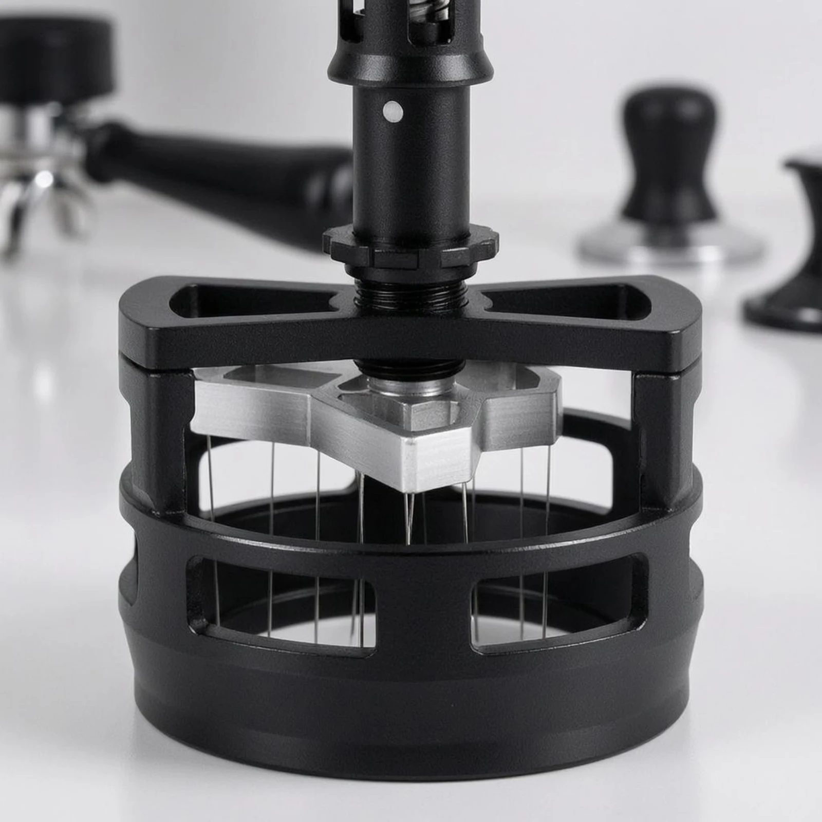 

Rotating Coffee Distributor Even Grounds Dispersal Adhesive Coffee Distributor Espresso Leveler Metal Brew Gear Flared Top