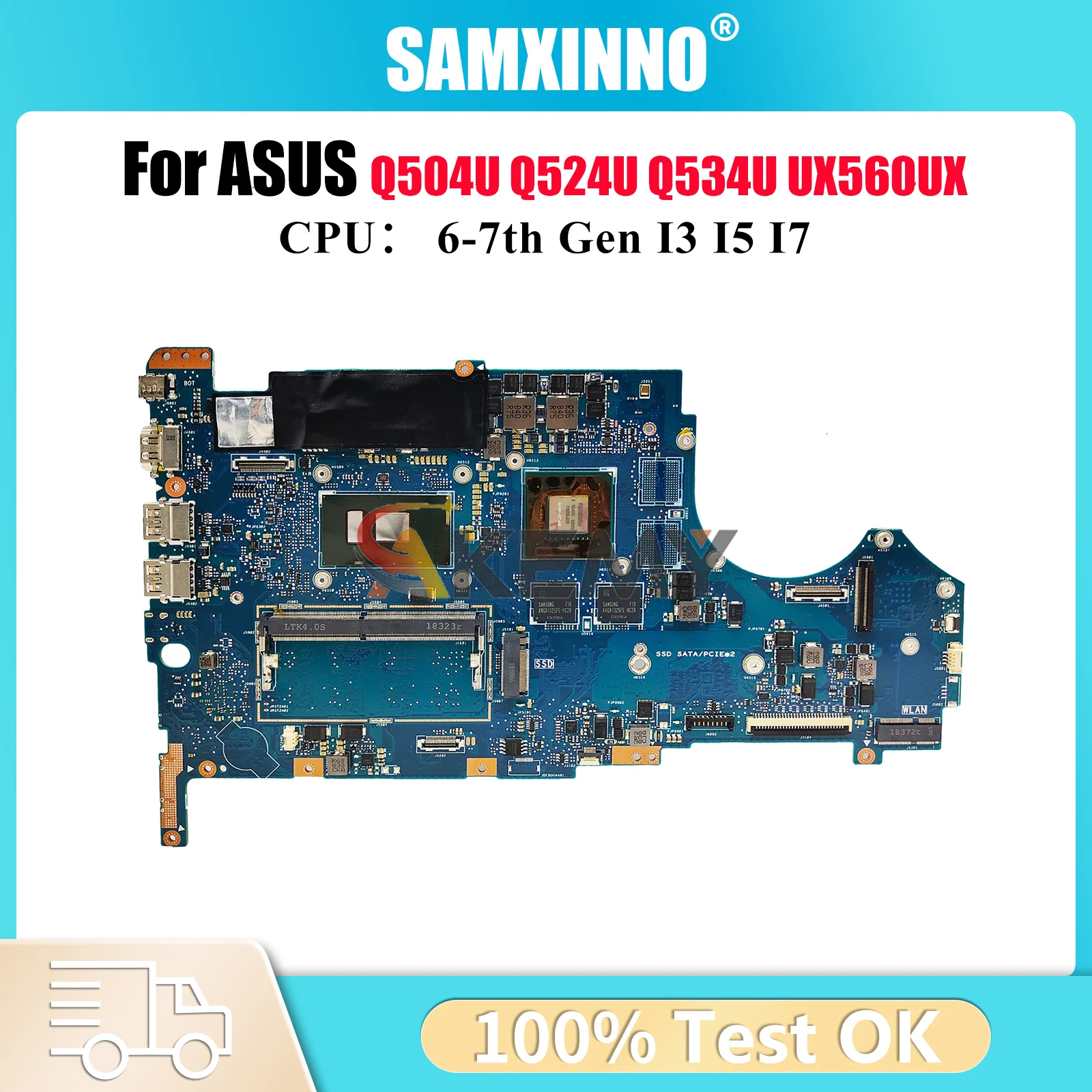 

UX560UX Материнская плата для ноутбука ASUS ZenBook UX560UQK Q524U UX560UXK Q534U UX560UQ UX560U UX560UX Q504U Материнская плата с процессором I3 I5 I7