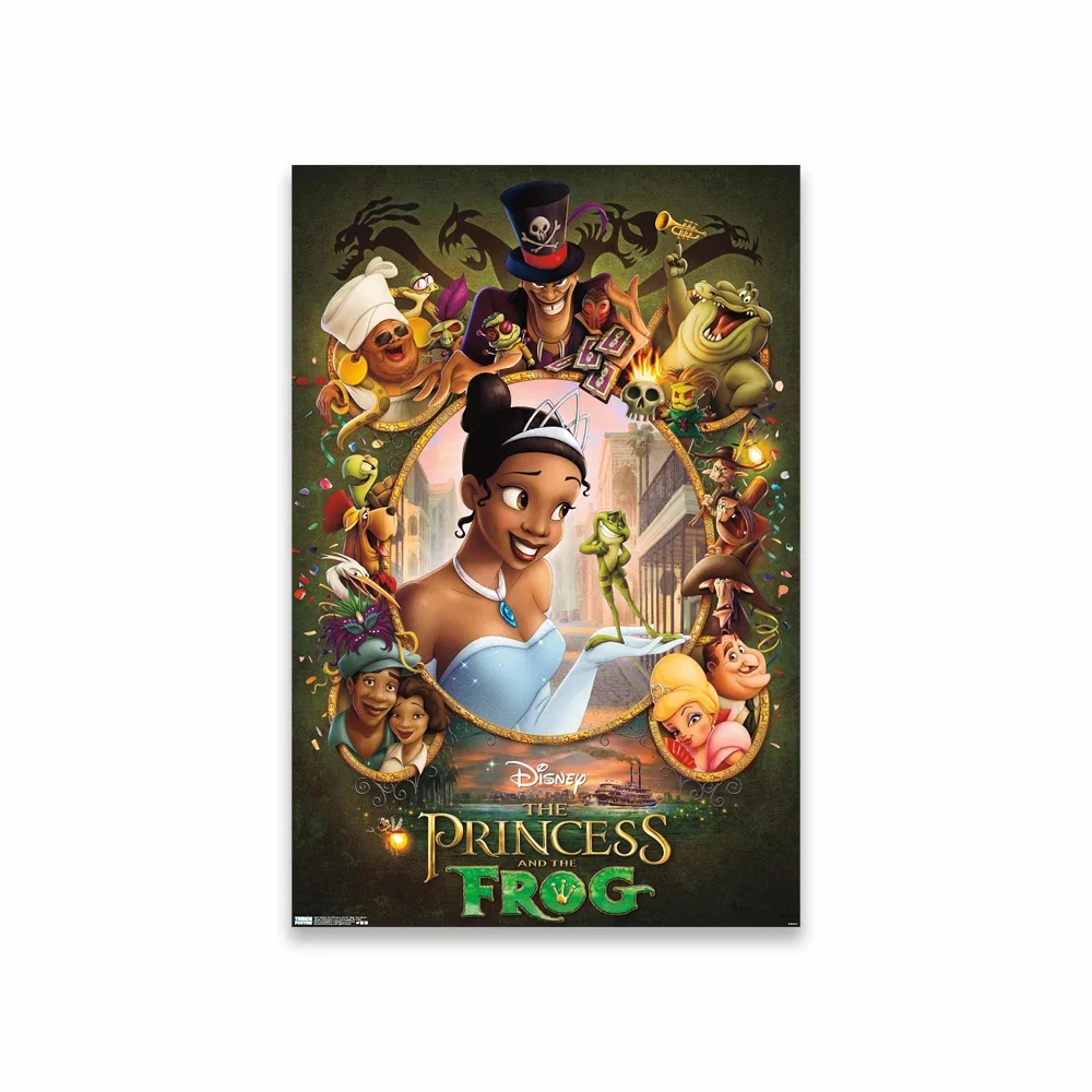 Póster de la película El Rey León sin marco, dibujo animado de la princesa y el príncipe rana, impresión de película en lienzo, pintura para el hogar, para niños
