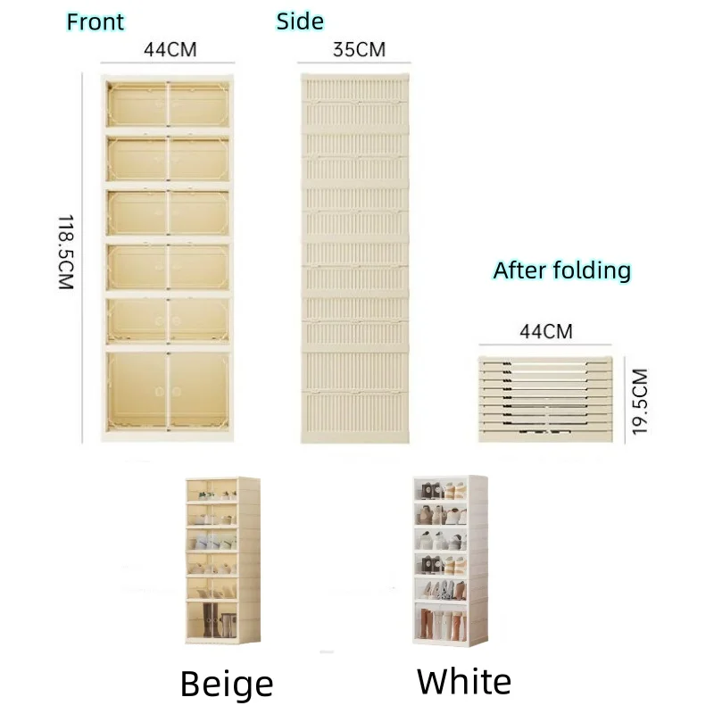 صندوق تخزين كبير متعدد الطبقات مع باب شفاف، خزانة أحذية قابلة للطي، منظم تمثال، حاوية عرض الأحذية
