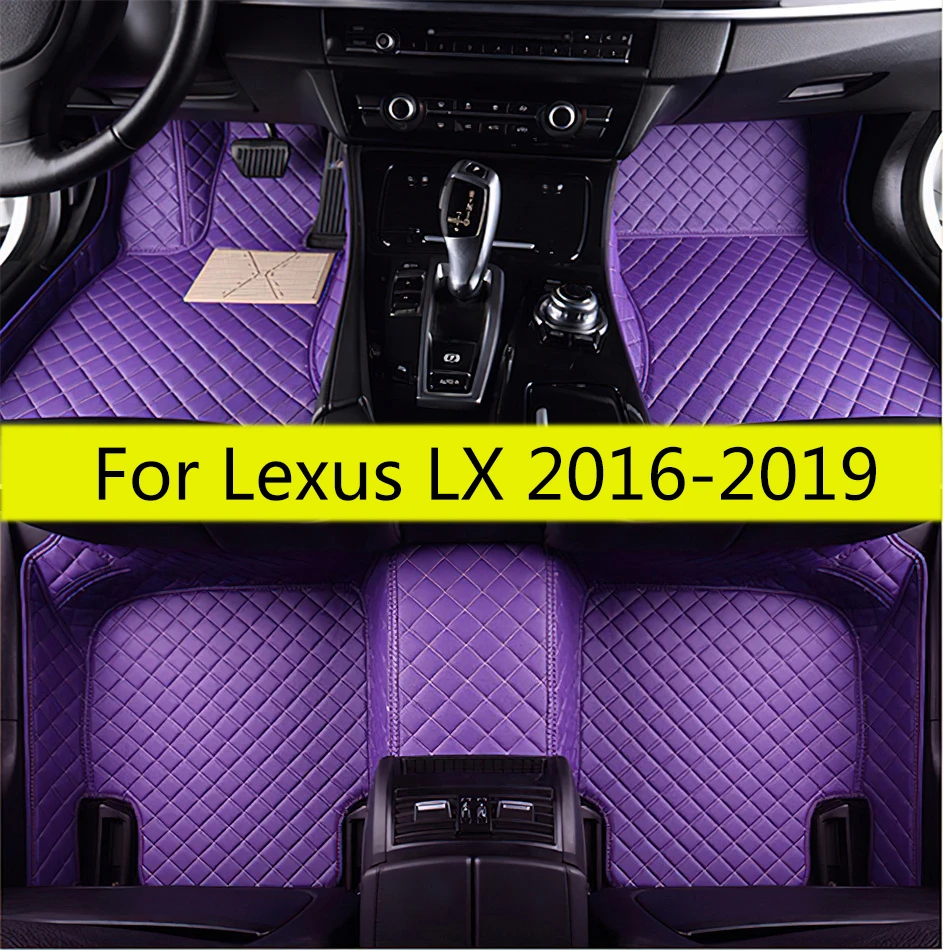 Car Floor Mats For Lexus LX 2019 2018 2017 2016 8 Seater Artificial Leather Custom Carpets Auto Styling Car Accessories Rugs