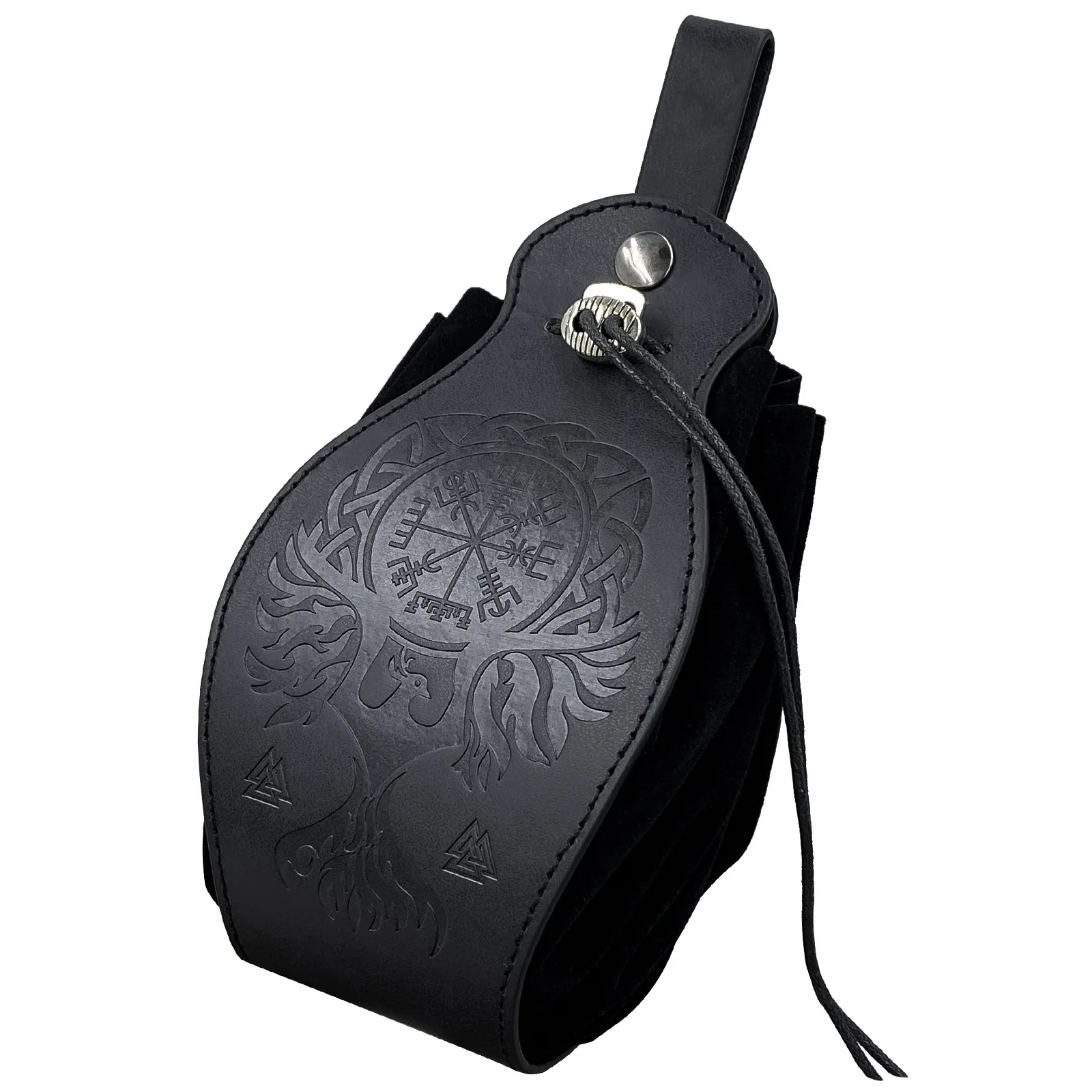 Belt Hanging Bag Medieval Money Leather Drawstring Coin Pouch Cosplay Viking Costume Props Dragon Phoenix Wolf Totem Wallet