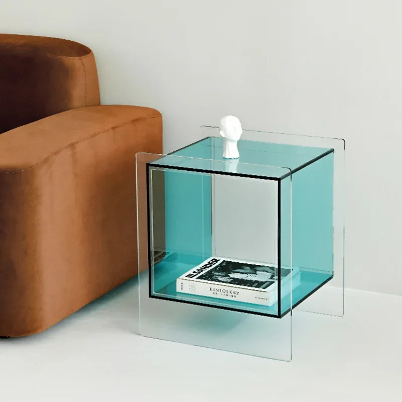 Sofa Side Cabinet Seating Corner Small Coffee Table Nordic Light Luxury Simple Acrylic Bedroom Bedside Glass Craft