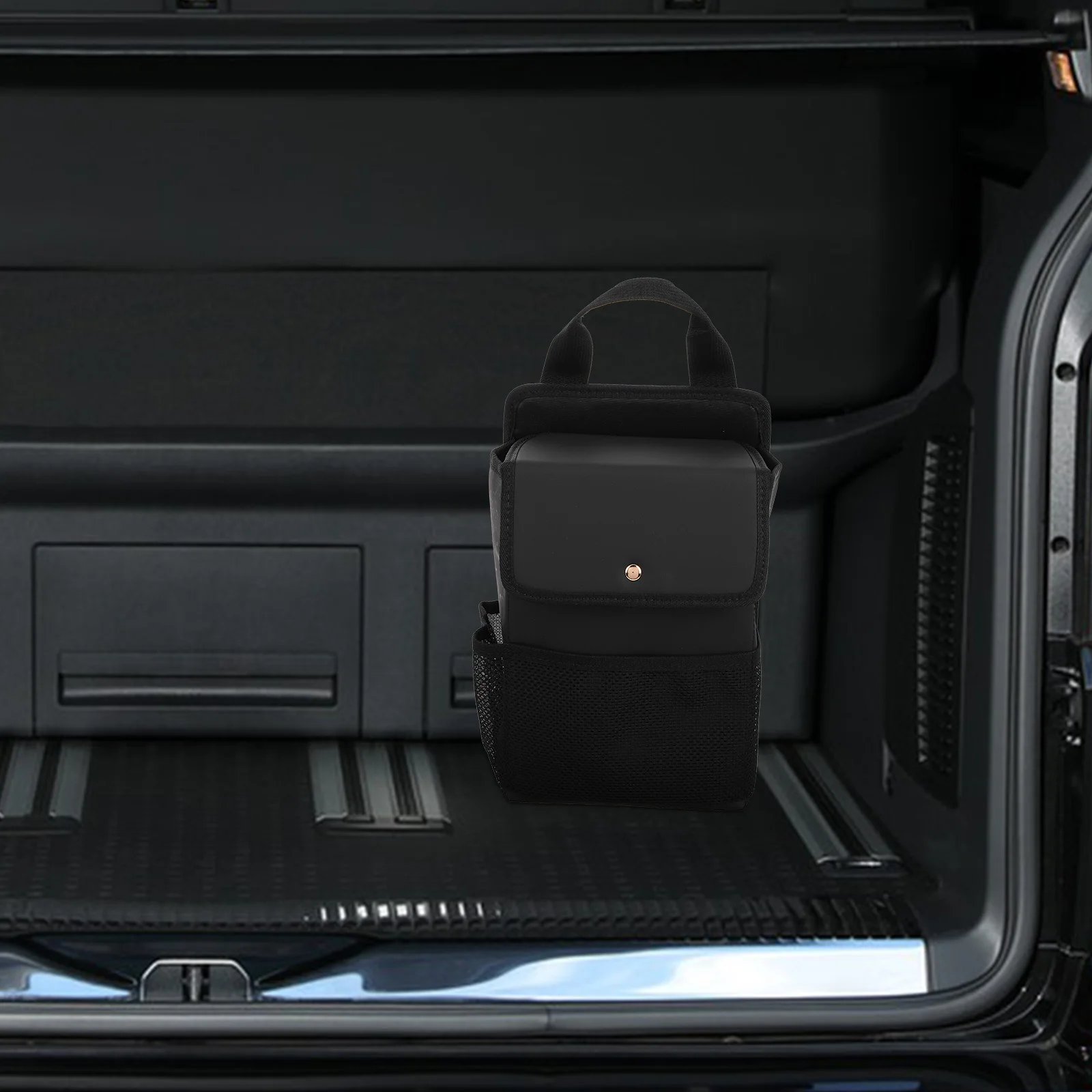 

Box Storage Trash Can for Cars SUV Black Snack ganizer Dust Water Resistant Compact Trunk Car Garbage Bin