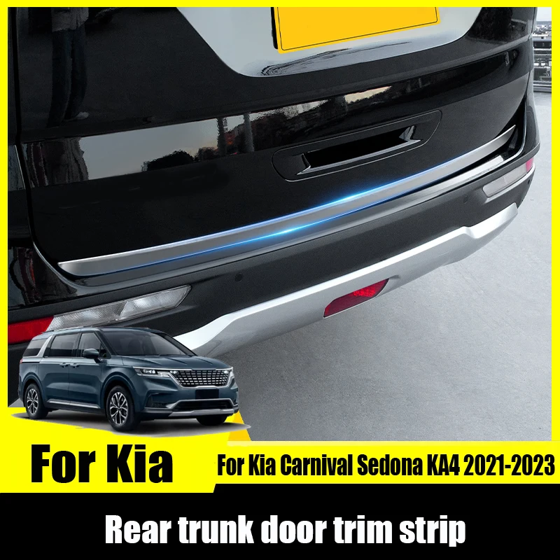 

Для Kia Carnival Sedona KA4 2021 2022 2023, накладка на заднюю дверь багажника, зеркало, яркая декоративная полоса на палке багажника, задней двери