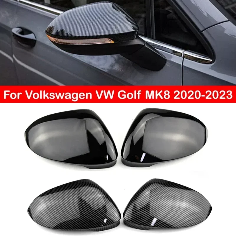2PCS Rearview Mirror Cover Caps For Volkswagen VW Golf 8 MK8 2020-2022 Rear View Mirrors Case Tools Trim Holder Car Accessories