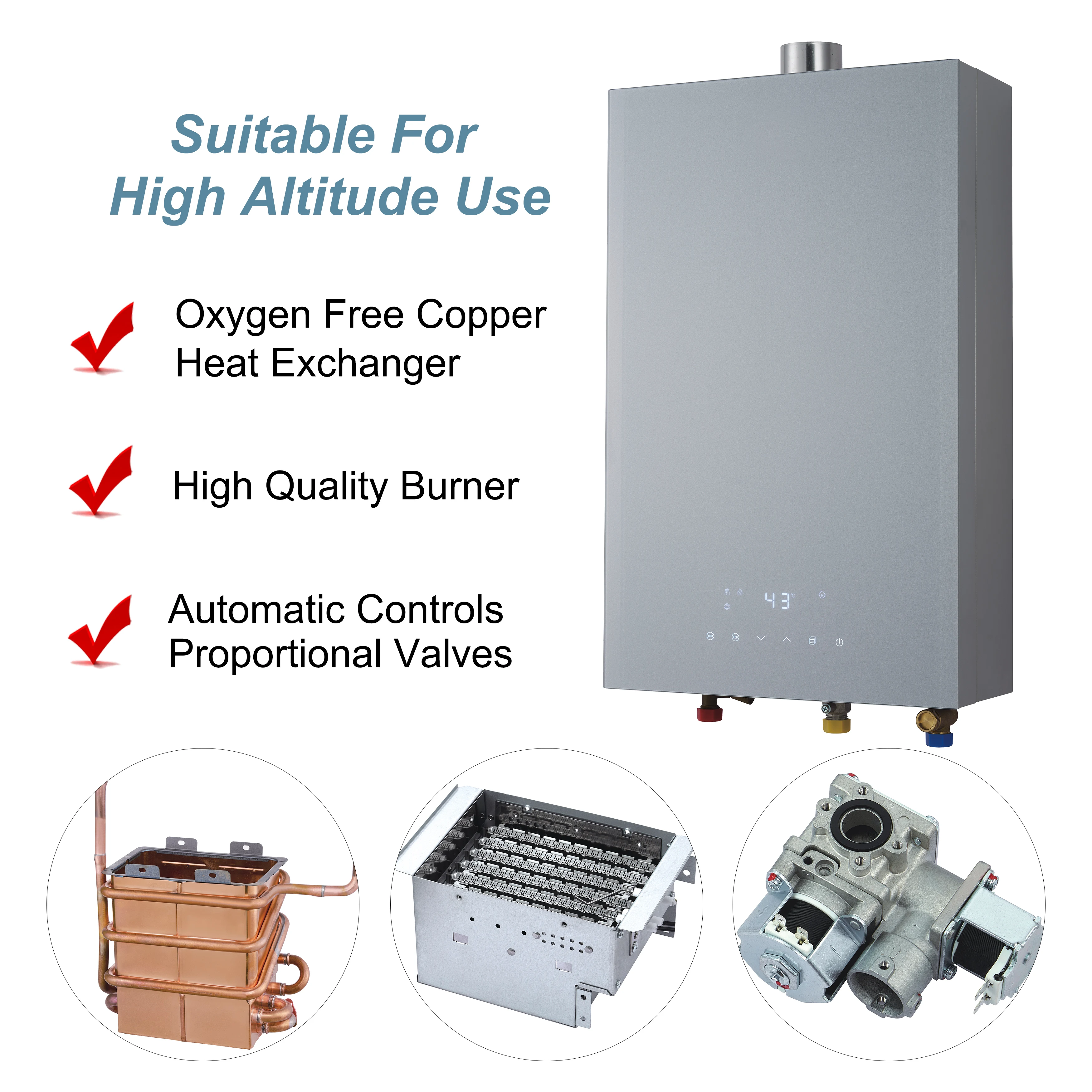 12L/16L/18L غلاية طبيعية فورية غاز البروبان Tankless LPG NG السخان سخانات مياه تعمل بالغاز للحمام