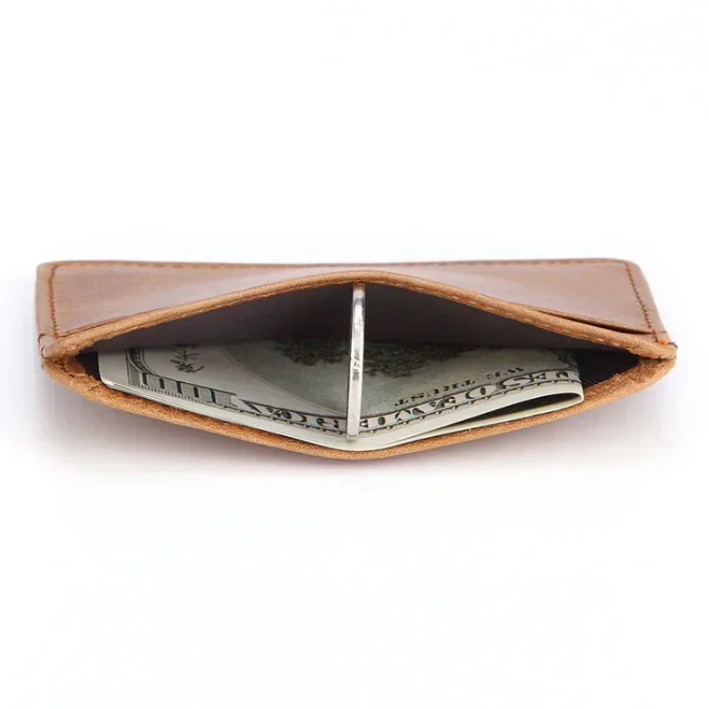 New Genuine Leather Card Holder Oil Wax Leather Multi-Card Small Retro Cowhide Coin Purse Men/Women Luxury Card Holder