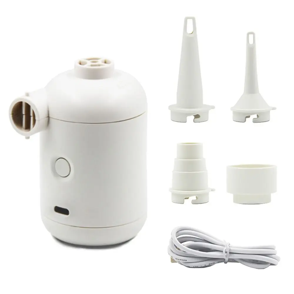DC 5V Electric Air Pump with 4 Connectors USB Charging Air Inflatable Pump Quick-Fill Durable Mini Air Pump Air Mattress