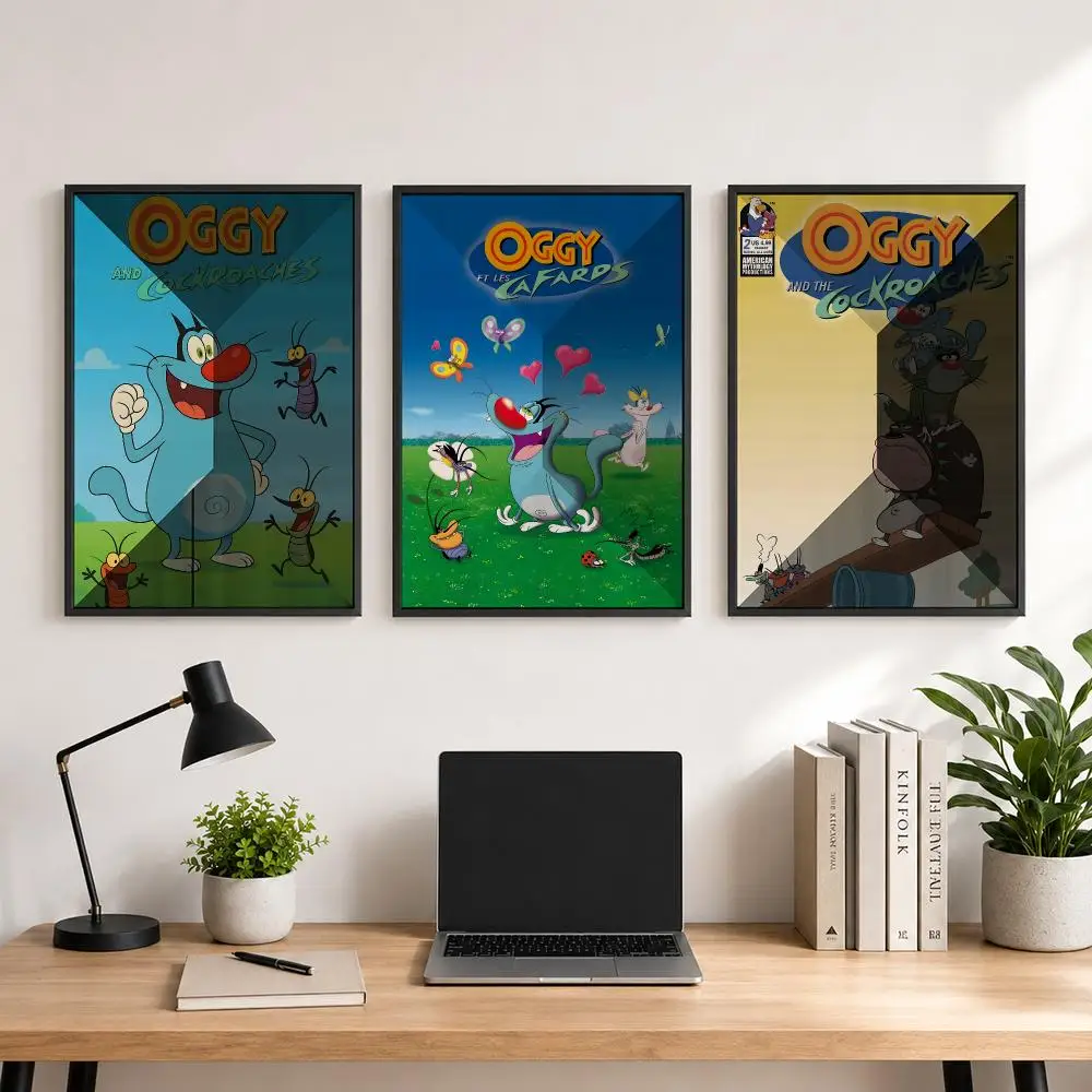 anime Oggy and the Cockroaches Poster Poster HD Printing Comfortable and Fresh Style Wall Art Home Decor Living Room Cafe Gift