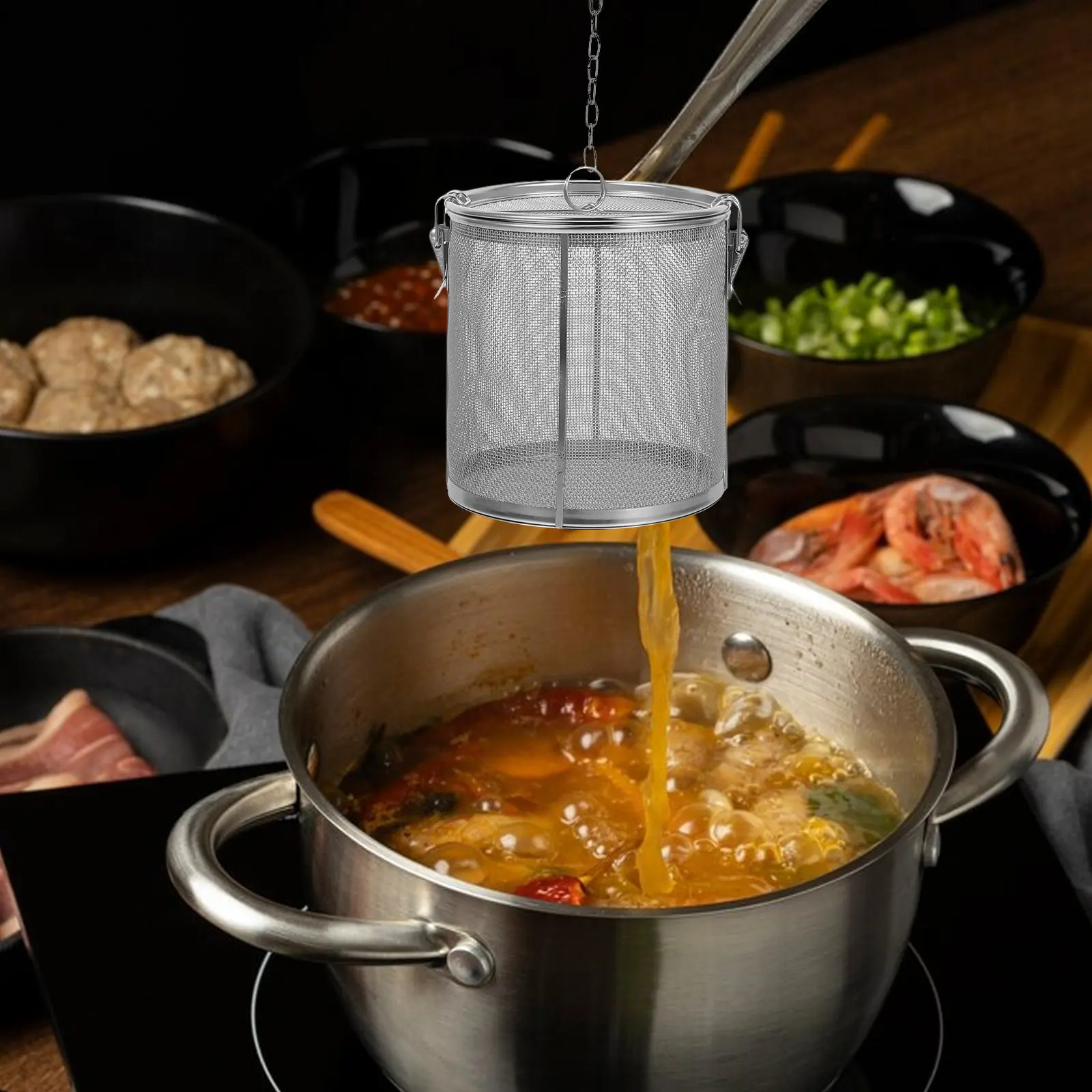 Stainless Steel Seasoning Strainer Ball Wear Resistant Kitchen Spice Filter Tea Infuser Soup Seasoning Filter Convenient