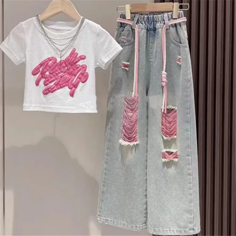 T Shirt + Ripped Je… - image