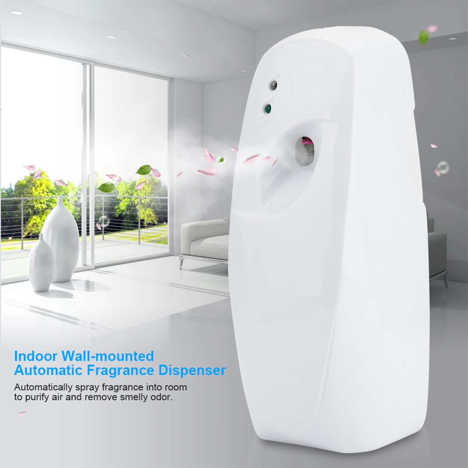 Home Indoor Wall Mounted Automatic Adjustable Air Freshener Fragrance Aerosol Spray Dispenser White