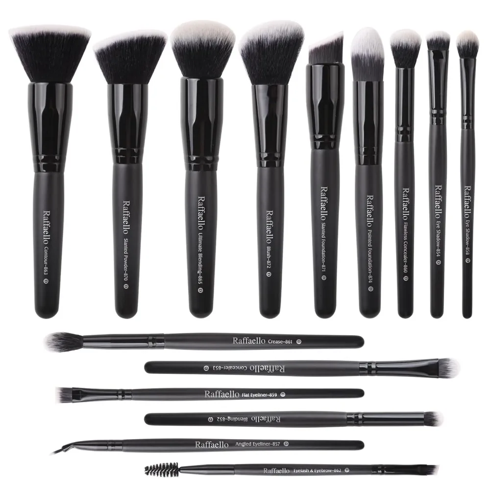 Makeup Brushes 15Pcs Makeup Brush Set Premium Synthetic Powder Foundation Contour Blush Concealer Eye Shadow Blending Liner Mak
