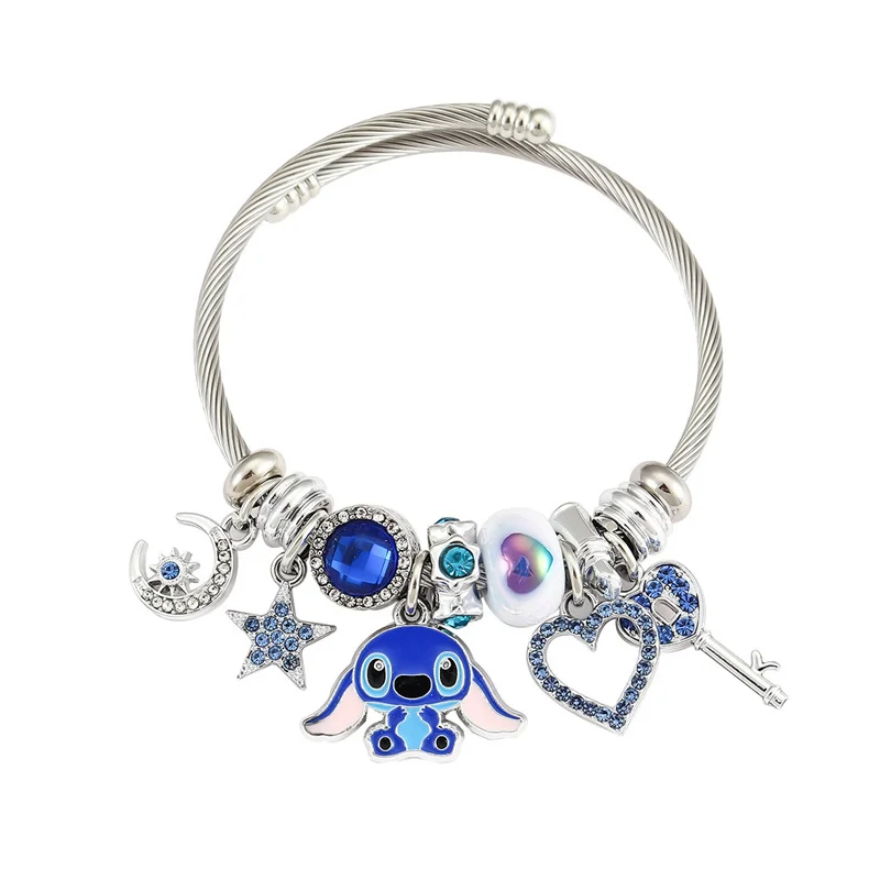 Disney Cartoon Lilo & Stitch DIY Charm bransoletki dla kobiet dziewczynki piękne akcesoria dla fanów urodziny prezenty świąteczne