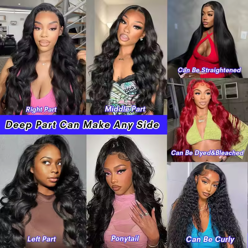 Body Wave Human Hair Wigs 13x6 Hd Lace Frontal Wigs 220 Density 40 Inch For Black Women Pre Plucked Loose Wave Lace Frontal Wig - Image 5