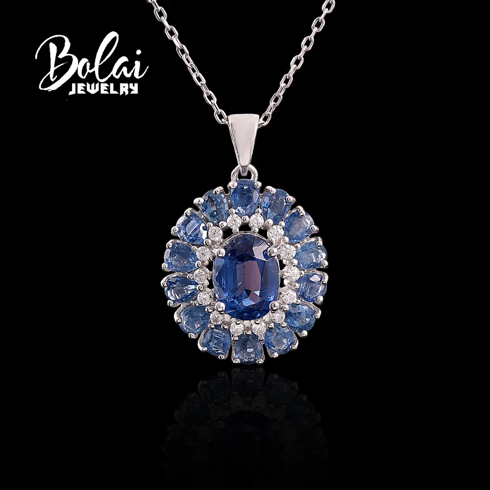 

Легкое роскошное колье с подвеской круглой формы из натурального кианита, изысканное ювелирное украшение с драгоценным камнем для женщин, на годовщину, на каждый день, модный подарок