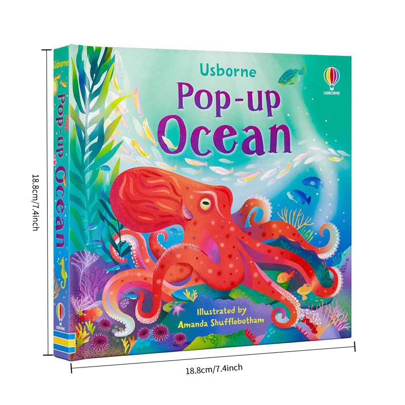 Pop-Up Ocean 3D Lift-the-Flap Book, English Picture Book for Toddlers, Early Educational Storybook,Bedtime reading materials