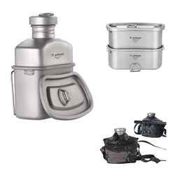 3 in1 Picnic Military Titanium Camping Lunch Box Pot Water Kettle Bento Box Office Worker Lunch Container Food Storage Boxes