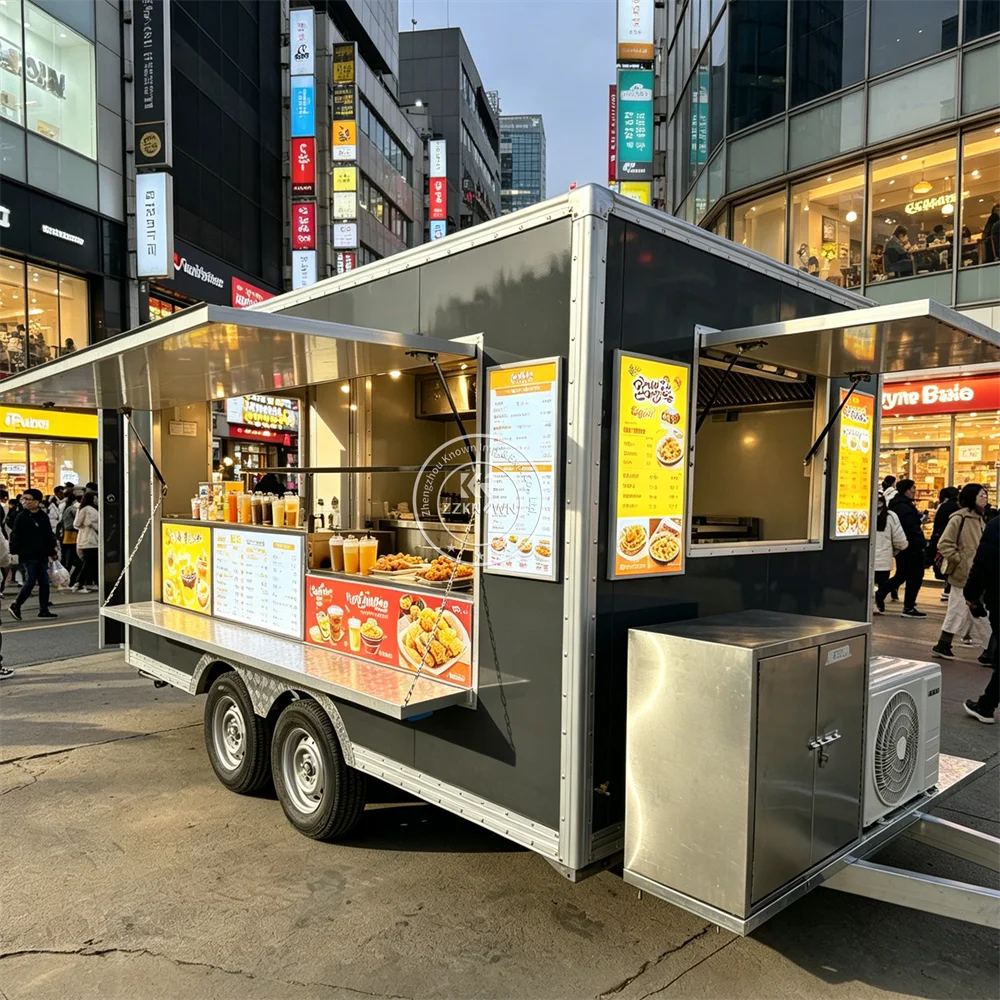 

Concession Trailer Mobile Hot Dog Pizza Fast Food Truck Luxury Catering Trailer Food Trailer With Full Kitchen