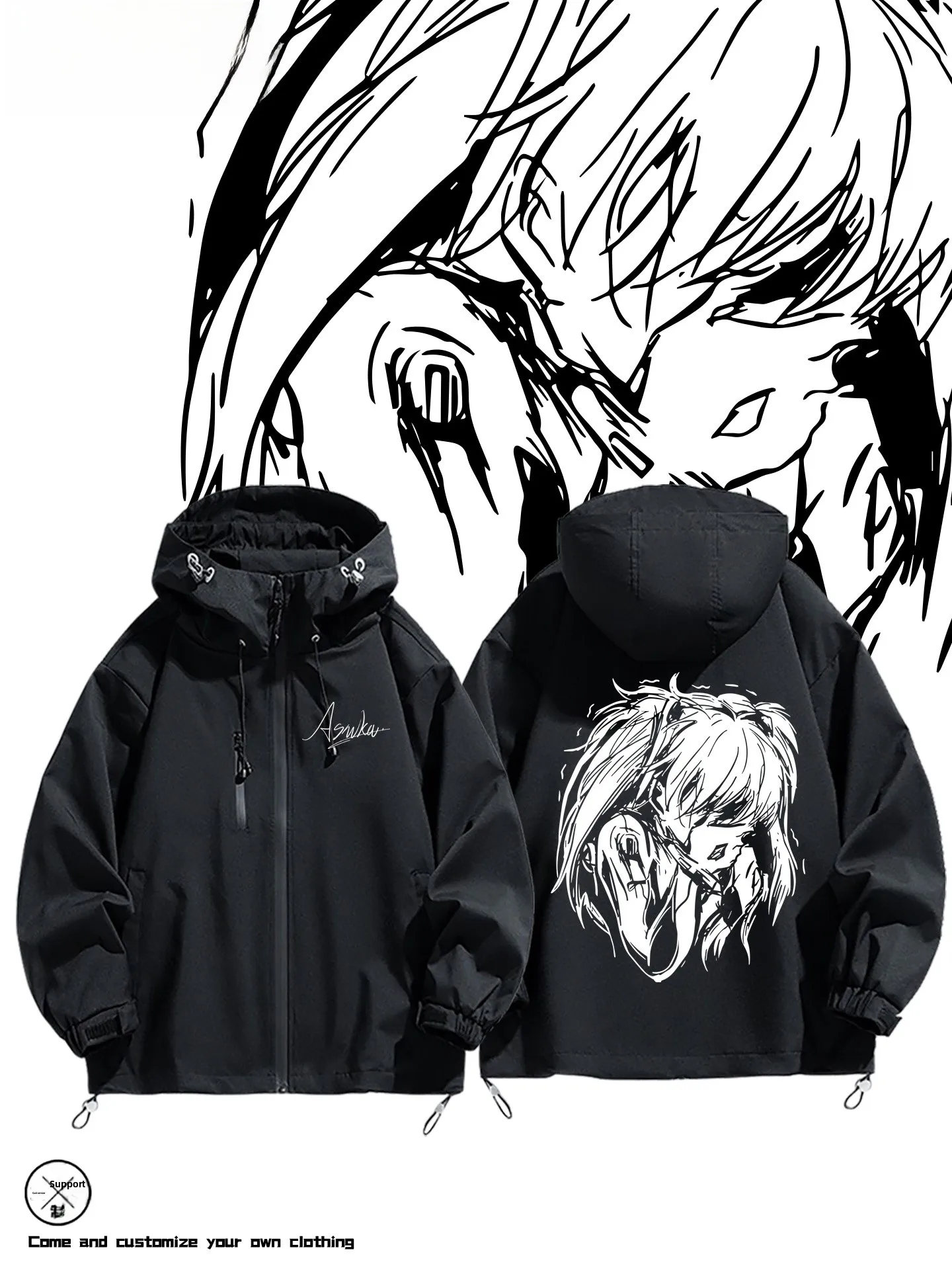 

Повседневная мужская футболка в одном, ветрозащитная куртка, верхняя одежда, универсальное осенне-зимнее пальто из полиэфирного волокна с капюшоном и застежкой-молнией