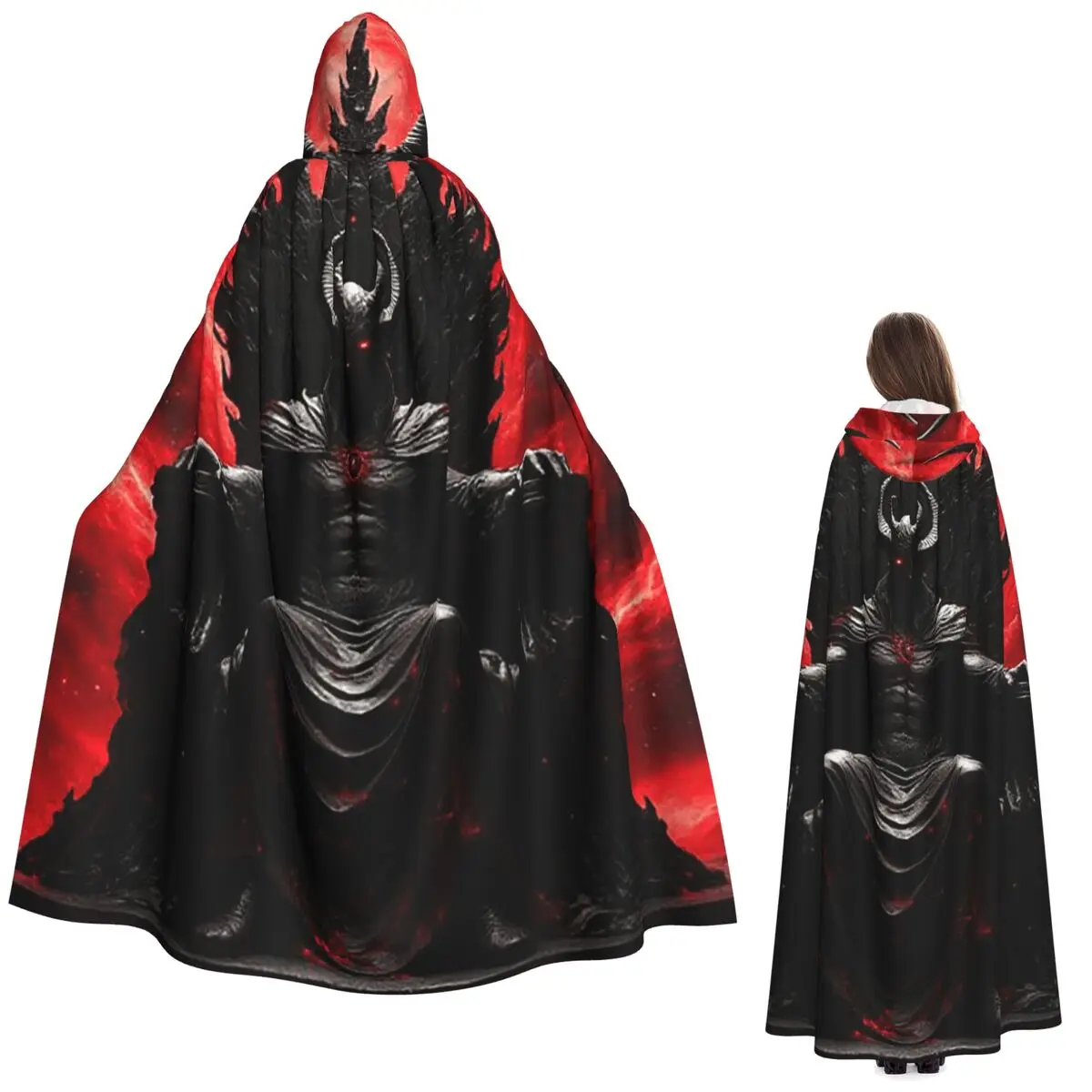 

ASHMEDAY Grim Reaper Long Hooded Cloak Witch Medieval Costume Cosplay Cape HalloweenCoat Adult Unisex