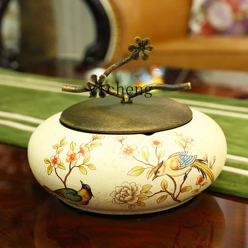 LSL American Style Home Creative Personality Ceramic European Style Living Room Vintage Storage Box