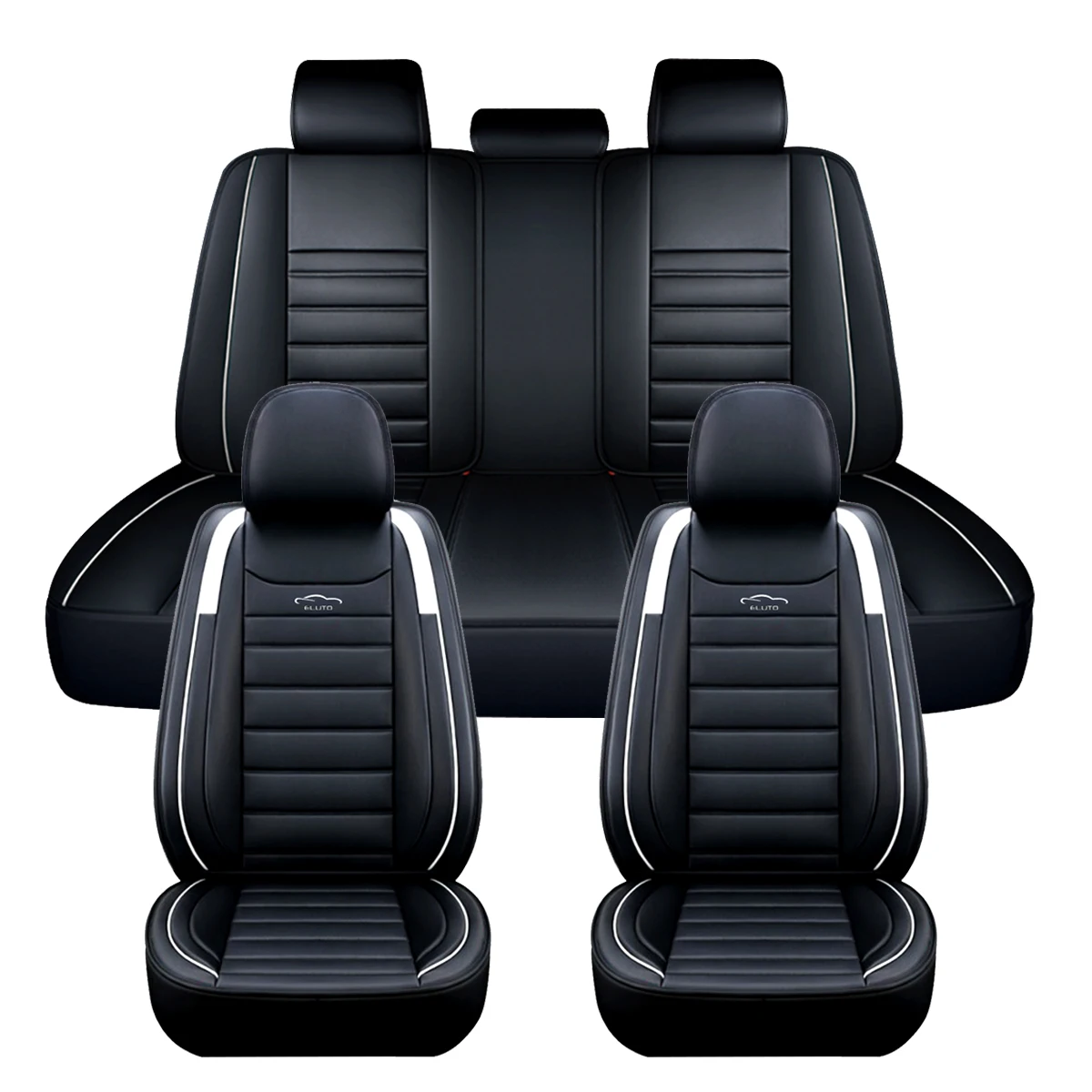 5-Sitzer Universal-Autositzbezug PU-Leder Autositzkissen Full Surround Schutzpolster Passend für Auto-SUV-LKW-Sitzzubehör